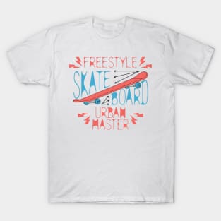 Skate board  design. Extreme sports. Free style. T-Shirt